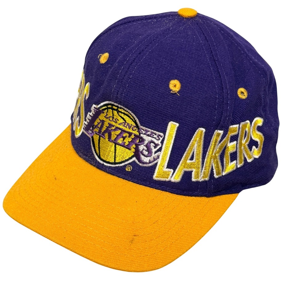 Vintage Los‎ Angeles Lakers Snapback Hat NBA Two Tone Logo 90s